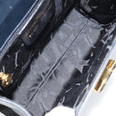 Salvatore Ferragamo Gancini Shoulder Bag Leather Navy Gold Auth 154591-11