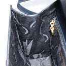 Salvatore Ferragamo Gancini Shoulder Bag Leather Navy Gold Auth 154591-19