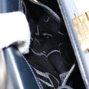 Salvatore Ferragamo Gancini Shoulder Bag Leather Navy Gold Auth 154591-21