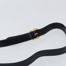 Salvatore Ferragamo Gancini Shoulder Bag Leather Navy Gold Auth 154591-8