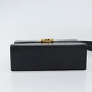 Salvatore Ferragamo Gancini Shoulder Bag Leather Navy Gold Auth 154591-5