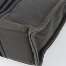 HERMES Fourre ToutPM Hand Bag Canvas Gray Silver Auth 154596-10