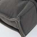 HERMES Fourre ToutPM Hand Bag Canvas Gray Silver Auth 154596-11