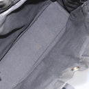 HERMES Fourre ToutPM Hand Bag Canvas Gray Silver Auth 154596-15