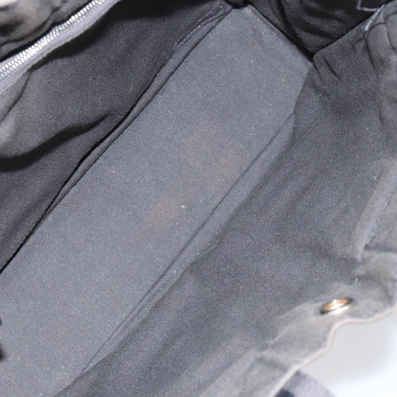 HERMES Fourre ToutPM Hand Bag Canvas Gray Silver Auth 154596