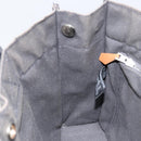 HERMES Fourre ToutPM Hand Bag Canvas Gray Silver Auth 154596-17