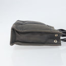 HERMES Fourre ToutPM Hand Bag Canvas Gray Silver Auth 154596-4