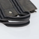 HERMES Fourre ToutPM Hand Bag Canvas Gray Silver Auth 154596-7