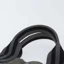 HERMES Fourre ToutPM Hand Bag Canvas Gray Silver Auth 154596-8