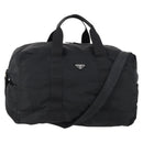 PRADA Boston Bag Nylon 2way Black Silver Auth 154610-1