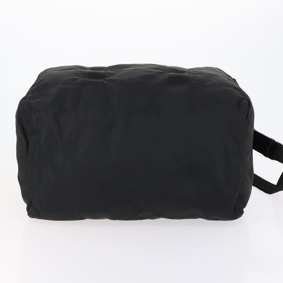 PRADA Boston Bag Nylon 2way Black Silver Auth 154610