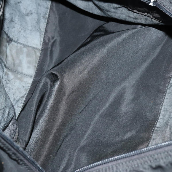 PRADA Boston Bag Nylon 2way Black Silver Auth 154610