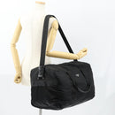 PRADA Boston Bag Nylon 2way Black Silver Auth 154610-23