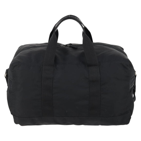 PRADA Boston Bag Nylon 2way Black Silver Auth 154610