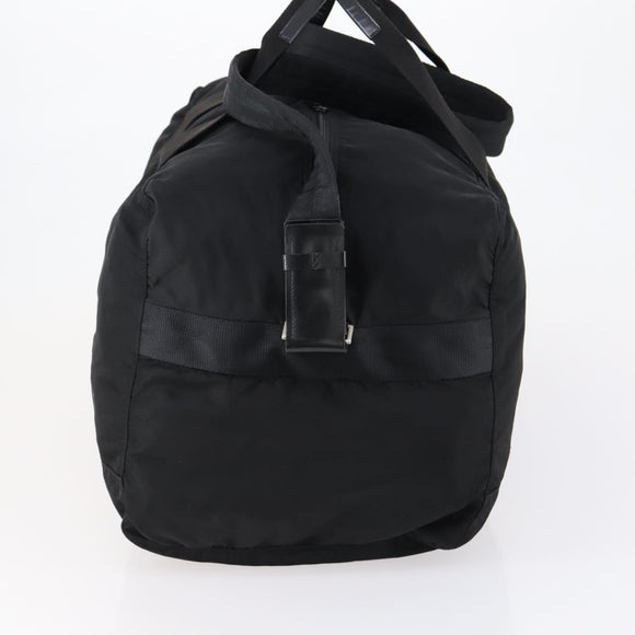 PRADA Boston Bag Nylon 2way Black Silver Auth 154610