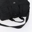 PRADA Boston Bag Nylon 2way Black Silver Auth 154610-7