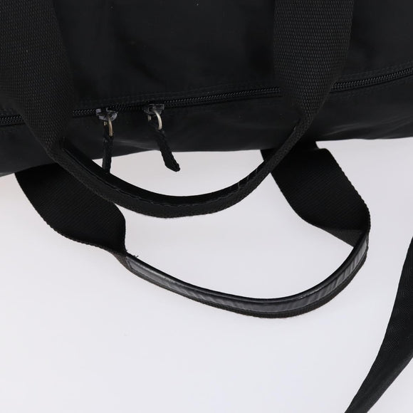PRADA Boston Bag Nylon 2way Black Silver Auth 154610