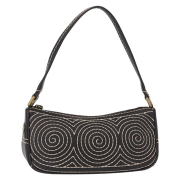 CELINE Accessory Pouch Canvas Brown Auth 154612V