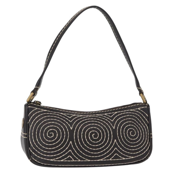 CELINE Accessory Pouch Canvas Brown Auth 154612V