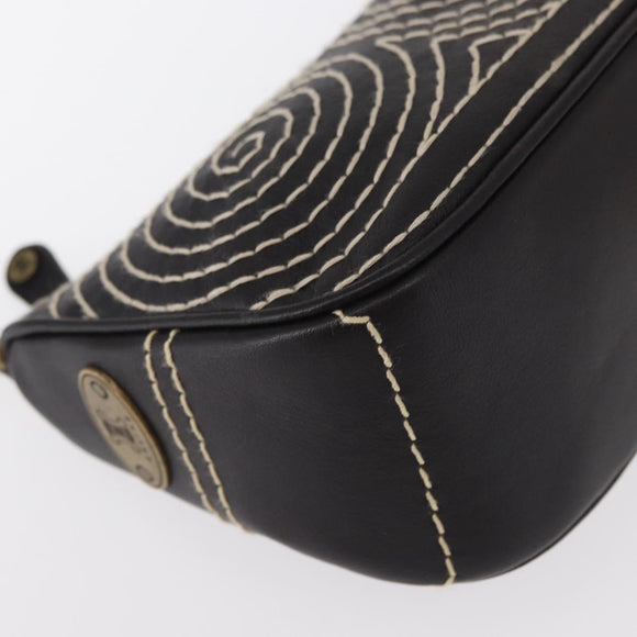 CELINE Accessory Pouch Canvas Brown Auth 154612V