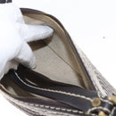 CELINE Accessory Pouch Canvas Brown Auth 154612V-20