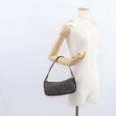 CELINE Accessory Pouch Canvas Brown Auth 154612V-22