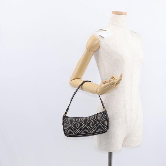 CELINE Accessory Pouch Canvas Brown Auth 154612V