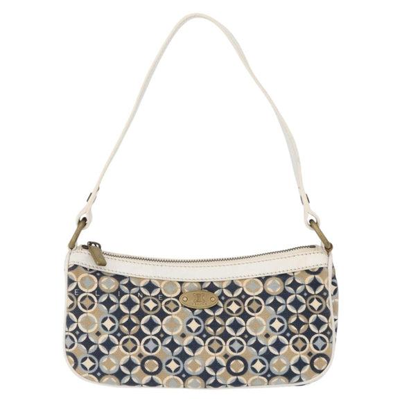 CELINE Accessory Pouch Canvas Navy Auth 154613