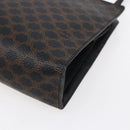 CELINE Macadam Canvas Shoulder Bag PVC Leather Black Gold Auth 154614-12