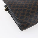 CELINE Macadam Canvas Shoulder Bag PVC Leather Black Gold Auth 154614-13