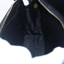 CELINE Macadam Canvas Shoulder Bag PVC Leather Black Gold Auth 154614-21