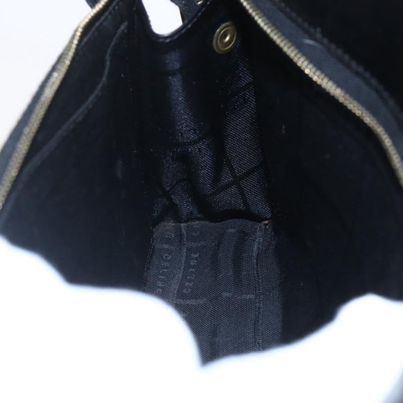 CELINE Macadam Canvas Shoulder Bag PVC Leather Black Gold Auth 154614