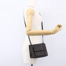CELINE Macadam Canvas Shoulder Bag PVC Leather Black Gold Auth 154614-24