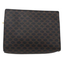 CELINE Macadam Canvas Shoulder Bag PVC Leather Black Gold Auth 154614-3