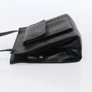 CELINE Macadam Canvas Shoulder Bag PVC Leather Black Gold Auth 154614-4