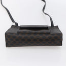 CELINE Macadam Canvas Shoulder Bag PVC Leather Black Gold Auth 154614-9