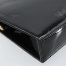 SAINT LAURENT Hand Bag Enamel Black Gold Auth 154615-14