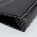 SAINT LAURENT Hand Bag Enamel Black Gold Auth 154615-16