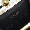 SAINT LAURENT Hand Bag Enamel Black Gold Auth 154615-18