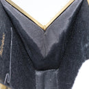 SAINT LAURENT Hand Bag Enamel Black Gold Auth 154615-19