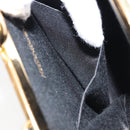 SAINT LAURENT Hand Bag Enamel Black Gold Auth 154615-11