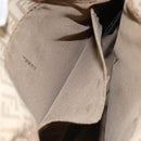 FENDI Zucchino Canvas Shoulder Bag Beige Silver Auth 154619-24