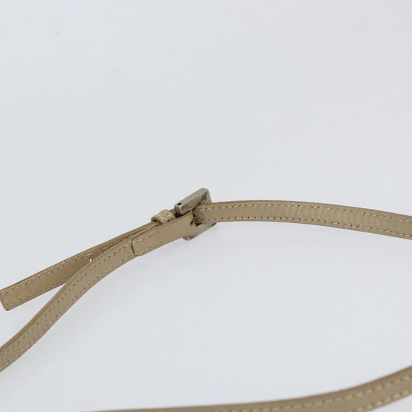 FENDI Zucchino Canvas Shoulder Bag Beige Silver Auth 154619