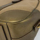 PRADA Hand Bag Canvas Beige Gold Auth 154622-16