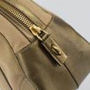 PRADA Hand Bag Canvas Beige Gold Auth 154622-19