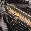 PRADA Hand Bag Canvas Beige Gold Auth 154622-23