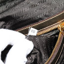 PRADA Hand Bag Canvas Beige Gold Auth 154622-10
