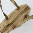PRADA Hand Bag Canvas Beige Gold Auth 154622-6