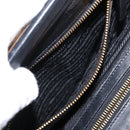 PRADA Hand Bag Leather Black Gold Auth 154623-22