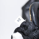 PRADA Hand Bag Leather Black Gold Auth 154623-12